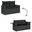 vidaXL 7 Piece Solid Acacia Wood Medium Sofa Set in Black