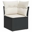 vidaXL 8 Piece Solid Acacia Wood Sofa Set in Black/White/Cream