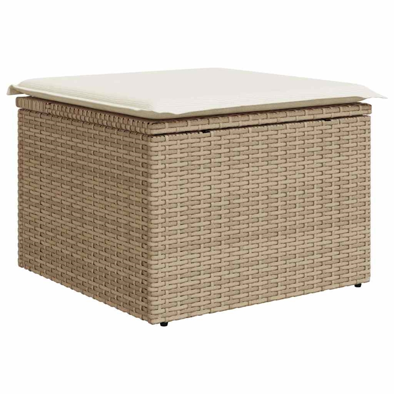 vidaXL 8 Piece Solid Acacia Wood Sofa Set in White/Cream/Beige