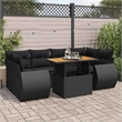 vidaXL 7 Piece Solid Acacia Wood Sofa Set in Black