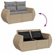vidaXL 7 Piece Solid Acacia Wood Sofa Set in Beige