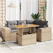 vidaXL 5 Piece Solid Acacia Wood Sofa Set in Gray/Beige