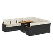 vidaXL 11 Piece Poly Rattan Large Sofa Set in Black/White/Cream
