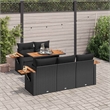 vidaXL 6 Piece Solid Acacia Wood Sofa Set in Black