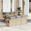 vidaXL 7 Piece Solid Acacia Wood Sofa Set in Gray/Beige