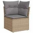 vidaXL 8 Piece Steel Sofa Set in Black/Gray/Beige