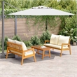 vidaXL Solid Acacia Wood Bistro Set with Cushions in Brown