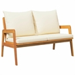 vidaXL Solid Acacia Wood Bistro Set with Cushions in Brown
