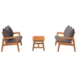 vidaXL Solid Acacia Wood Bistro Set with Cushions in Brown