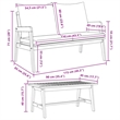 vidaXL Solid Acacia Wood Bistro Set with Cushions in Brown