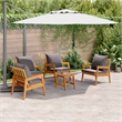 vidaXL Solid Acacia Wood Bistro Set with Cushions in Brown