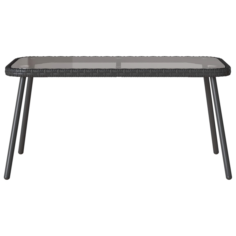 vidaXL Poly Rattan Small Sofa Set with Cushions in Black