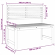 vidaXL 5 PC Solid Acacia Wood Small Garden Bench in Set in Brown