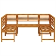 vidaXL 5 PC Solid Acacia Wood Small Garden Bench in Set in Brown