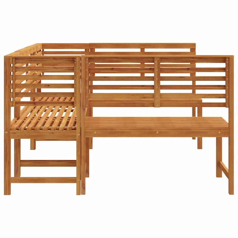 vidaXL 5 PC Solid Acacia Wood Small Garden Bench in Set in Brown