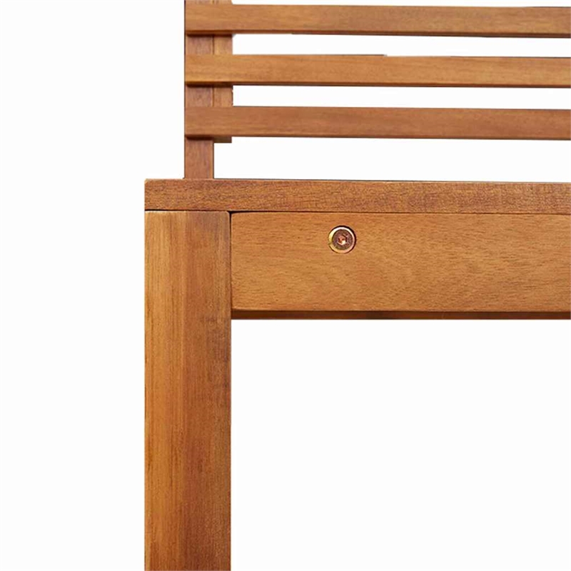 vidaXL 5 PC Solid Acacia Wood Small Garden Bench in Set in Brown