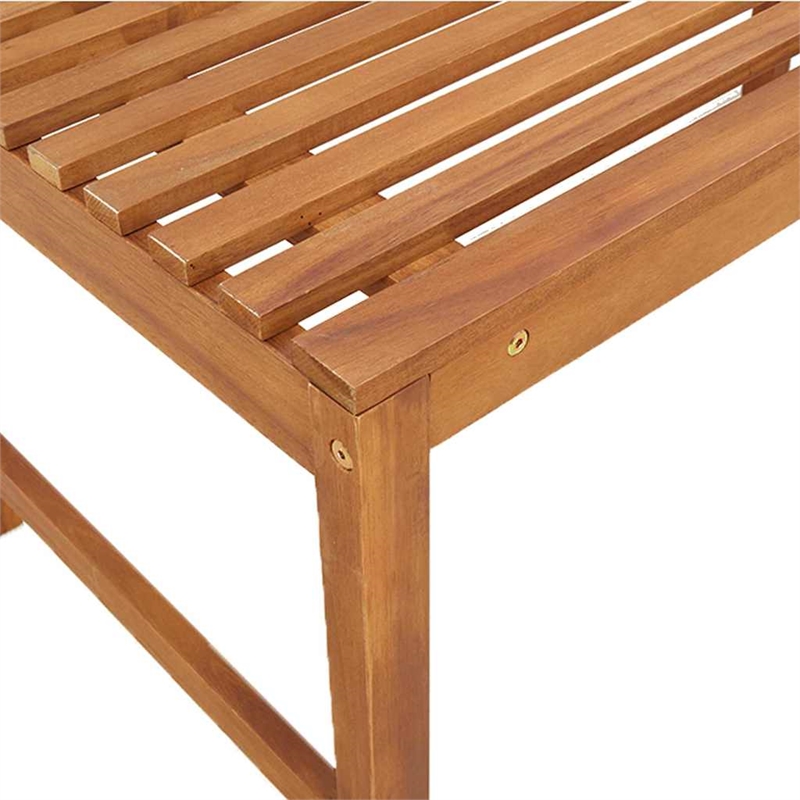 vidaXL 5 PC Solid Acacia Wood Small Garden Bench in Set in Brown