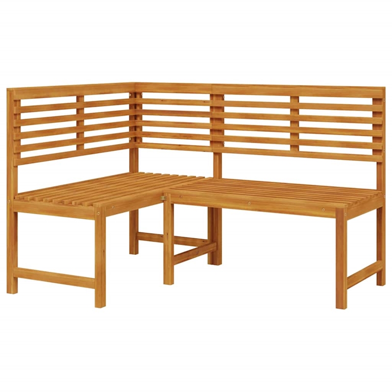 vidaXL 3 PC Solid Acacia Wood Small Garden Bench in Set in Brown