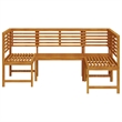 vidaXL 3 PC Solid Acacia Wood Small Garden Bench in Set in Brown