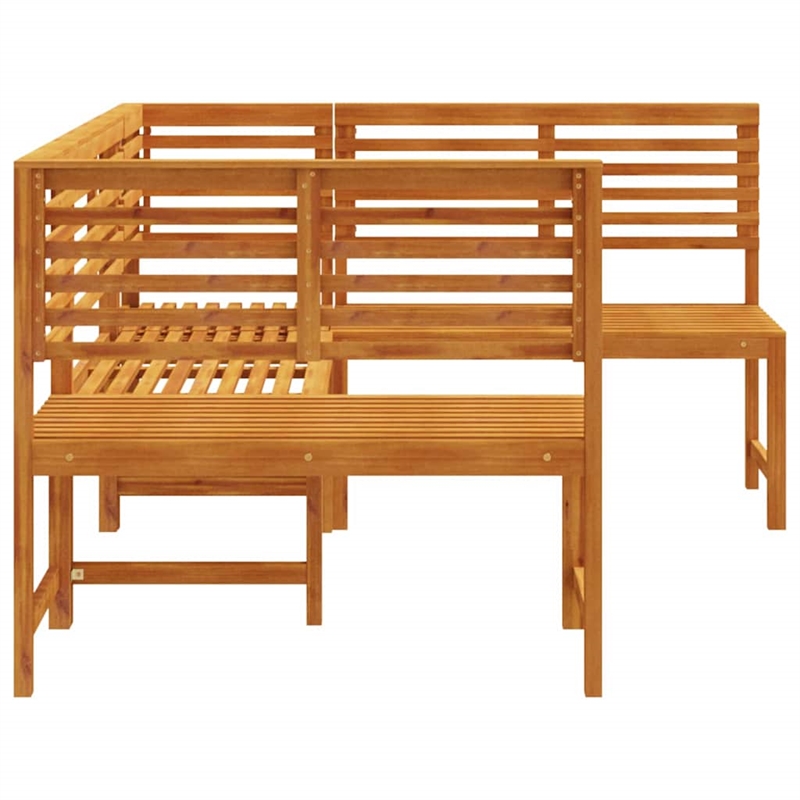 vidaXL 3 PC Solid Acacia Wood Small Garden Bench in Set in Brown