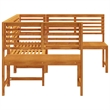 vidaXL 3 PC Solid Acacia Wood Small Garden Bench in Set in Brown