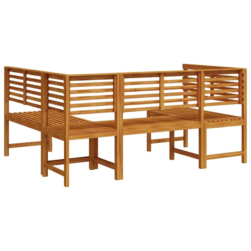 vidaXL 3 PC Solid Acacia Wood Small Garden Bench in Set in Brown