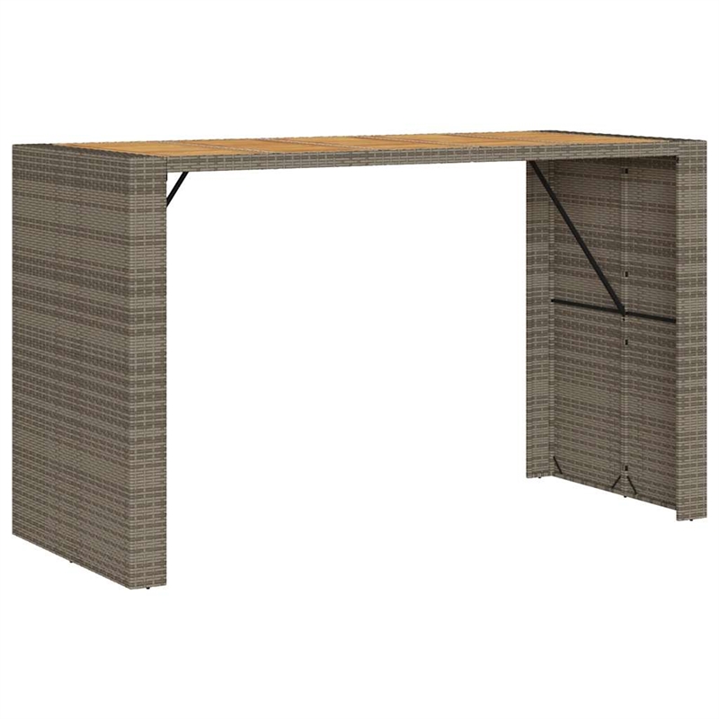 vidaXL 7 Piece Solid Acacia Wood Bar Set in Gray