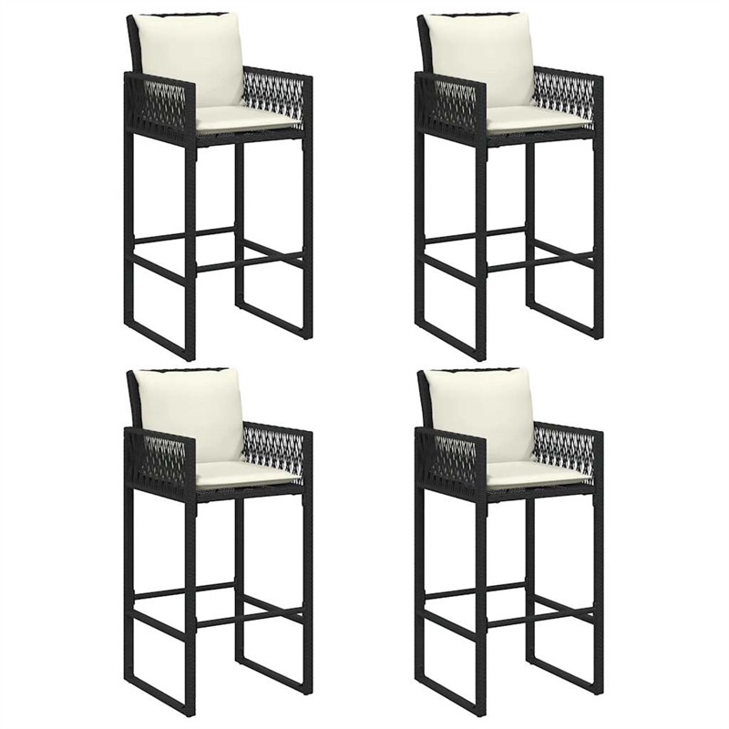 vidaXL 5 Piece Solid Acacia Wood Bar Set in Black