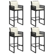vidaXL 5 Piece Solid Acacia Wood Bar Set in Black
