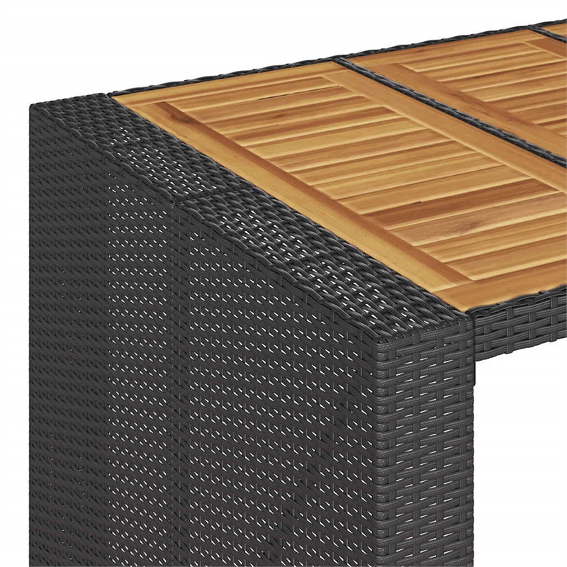 vidaXL 5 Piece Solid Acacia Wood Bar Set in Black
