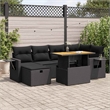 vidaXL 8 Piece Poly Rattan Sofa Set in Black/White/Cream