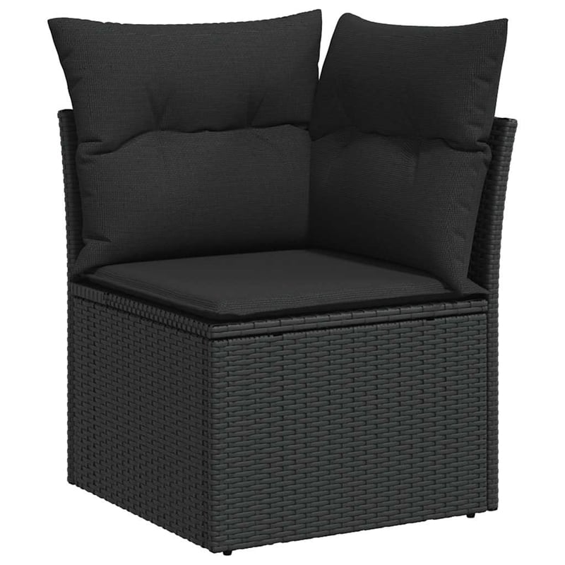 vidaXL 8 Piece Poly Rattan Sofa Set in Black/White/Cream