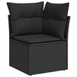 vidaXL 8 Piece Poly Rattan Sofa Set in Black/White/Cream