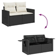 vidaXL 8 Piece Poly Rattan Small Sofa Set in Black/Cream/Beige