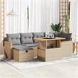 vidaXL 8 Piece Solid Acacia Wood Sofa Set in Black/Gray/Beige