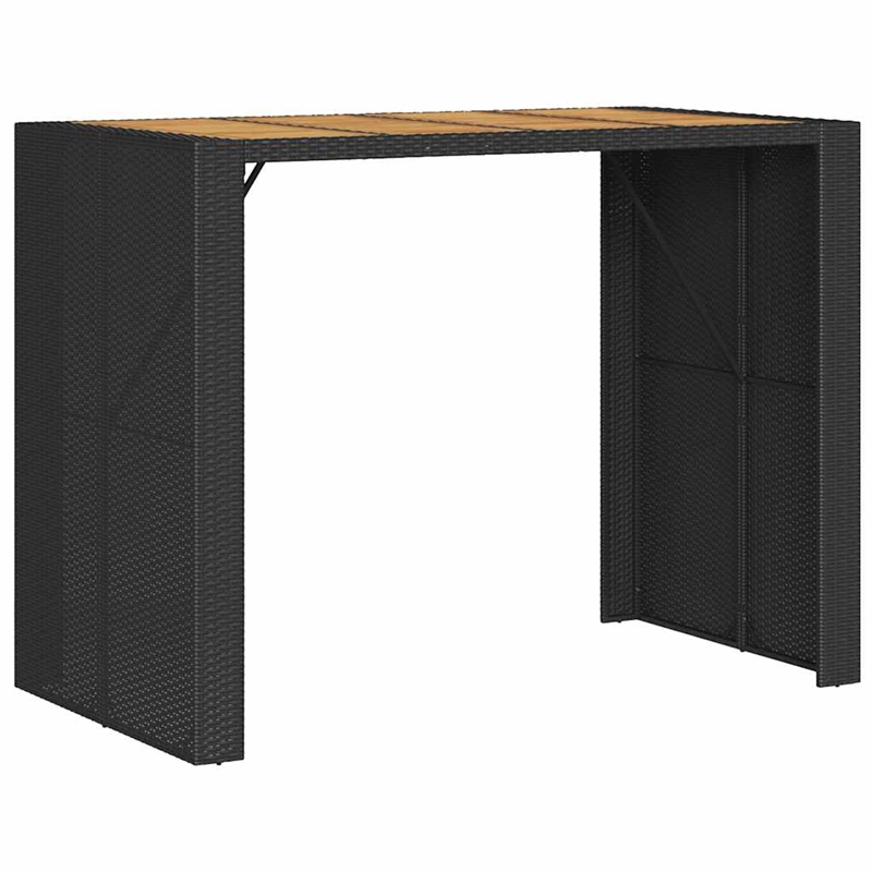 vidaXL 5 Piece Solid Acacia Wood Bar Set in Black
