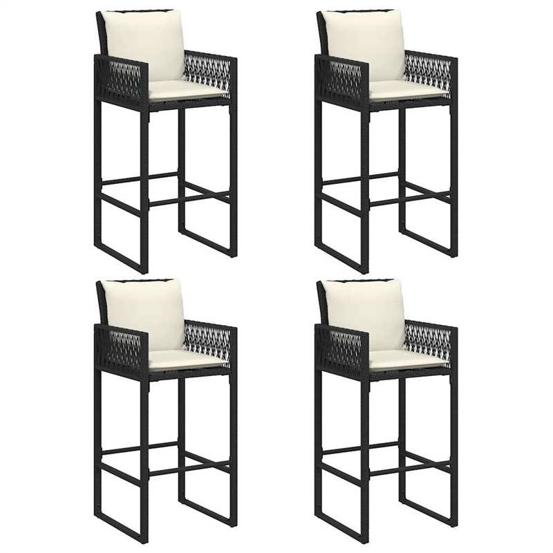 vidaXL 5 Piece Solid Acacia Wood Bar Set in Black