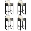 vidaXL 5 Piece Solid Acacia Wood Bar Set in Black