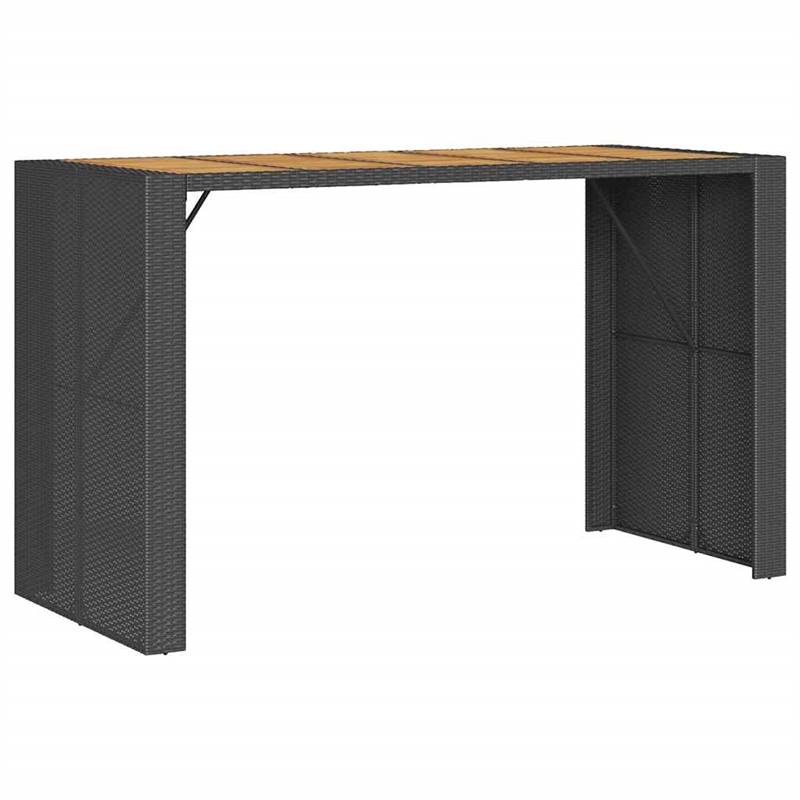 vidaXL 5 Piece Solid Acacia Wood Bar Set in Black/White/Cream