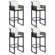 vidaXL 5 Piece Solid Acacia Wood Bar Set in Black/White/Cream