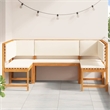 vidaXL 5 PC Solid Acacia Wood Small Garden Bench in Set in Brown