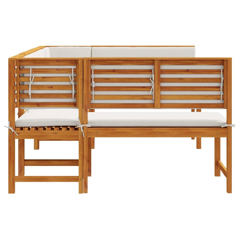 vidaXL 5 PC Solid Acacia Wood Small Garden Bench in Set in Brown