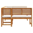 vidaXL 5 PC Solid Acacia Wood Small Garden Bench in Set in Brown