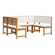 vidaXL 5 PC Solid Acacia Wood Small Garden Bench in Set in Brown