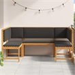 vidaXL 5 PC Solid Acacia Wood Small Garden Bench in Set in Brown
