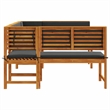 vidaXL 5 PC Solid Acacia Wood Small Garden Bench in Set in Brown