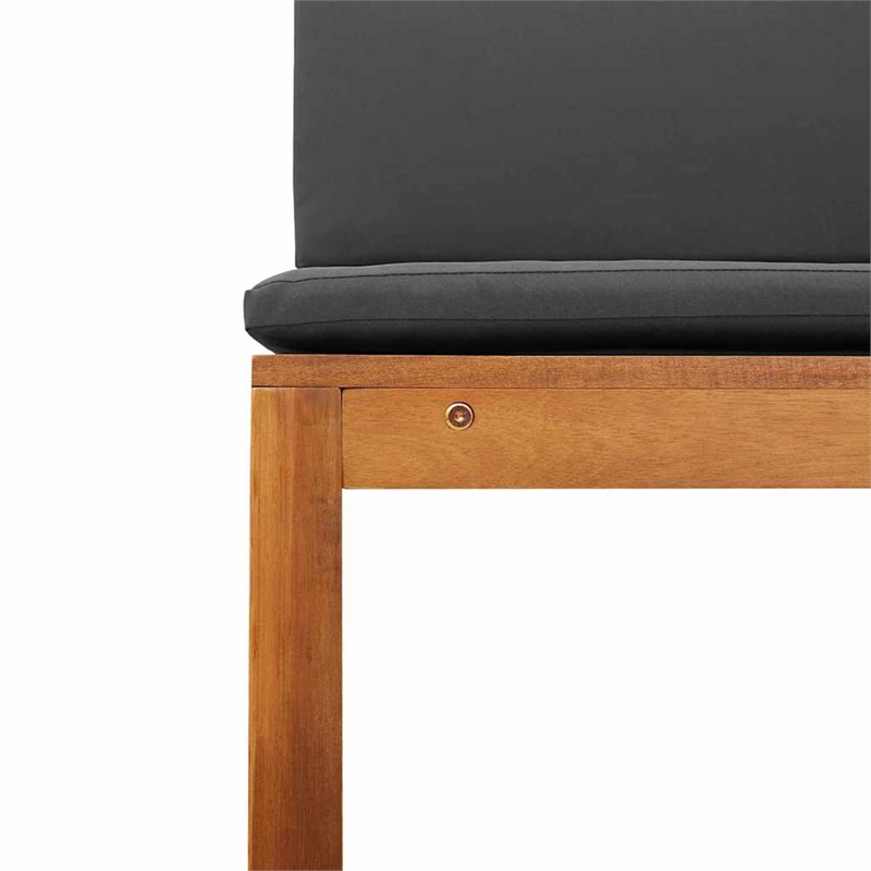 vidaXL 5 PC Solid Acacia Wood Small Garden Bench in Set in Brown