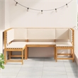 vidaXL 3 PC Solid Acacia Wood Small Garden Bench in Set in Brown