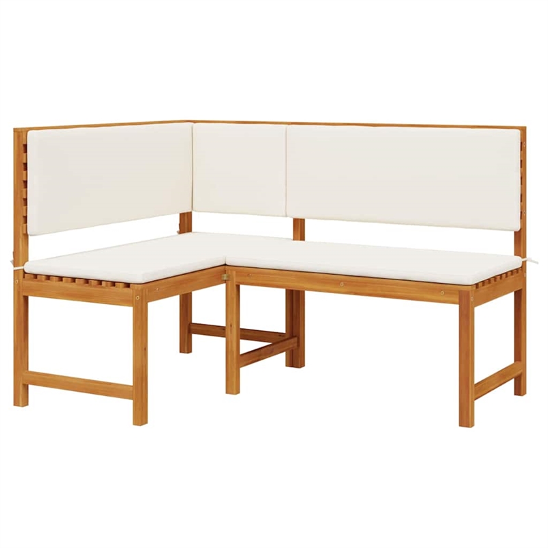 vidaXL 3 PC Solid Acacia Wood Small Garden Bench in Set in Brown