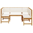 vidaXL 3 PC Solid Acacia Wood Small Garden Bench in Set in Brown